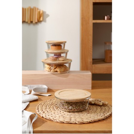 Smart Solutions baking and storage container, with bamboo cover, 950 ml-1