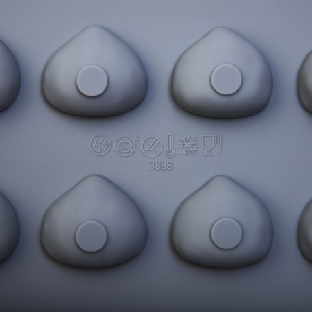 Form for chocolate “nuts”, silicone, 30 × 17.5 × 1.5 cm, 24 cells (3 × 2.6 cm), the color is gray-4