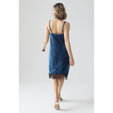 Linen -style dress from velvet, size 44-4