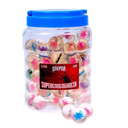 Rubber ball “Open Super capacity”, in a bank, 80 pcs, Mix color-1