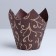 Tulip's baking uniform, brown, gold lilies, 5 x 8 cm