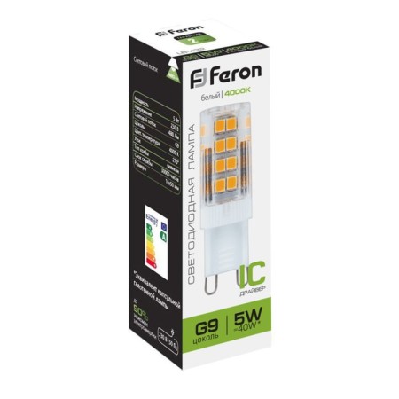 LED LED Feron, G9, 5 W, 175-265 V, white light-2