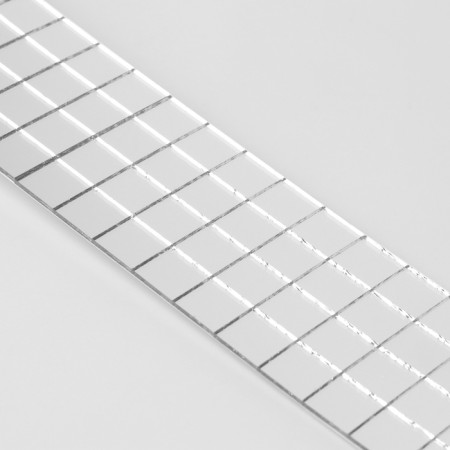 Mirror mosaic adhesive, 1 × 1 cm, 4 rows 4 cm × 1 m, silver glass-3