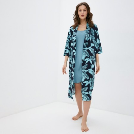 Female set (robe and combination) KAFTAN, size 40-42, turquoise color/blue