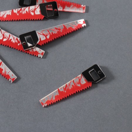Decor for the work of acrylic mirror "bloodied saw" 5.1x1.3x0.3 cm-1