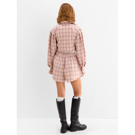Female set (blouse, shorts) minku: casual collection color pink cage, size 46-1