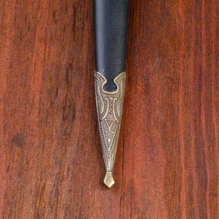 Dagger, black hilt with bronze, metal, plastic, 35 cm-5