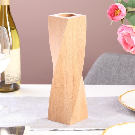 Candlestick, model No. 4, 9 x 25 cm, beech-1