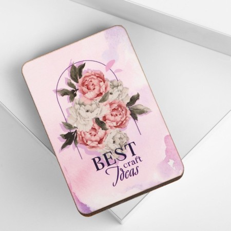 Magnetic needle "Peonies", 8 × 5.5 cm, pink color-1