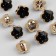 A set of buttons on the leg, d = 10 mm, 10 pcs, with sparkles, black/gold color