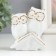 Souvenir Ceramics "Eagle owl with an owl on the house" White with gold 7.5 cm