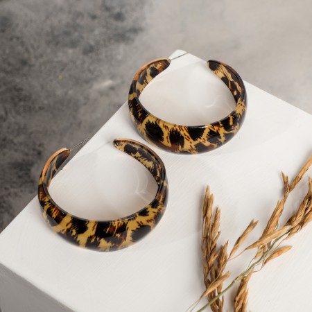 Tanzania-rifle earrings Leopard, D = 5.5, Color