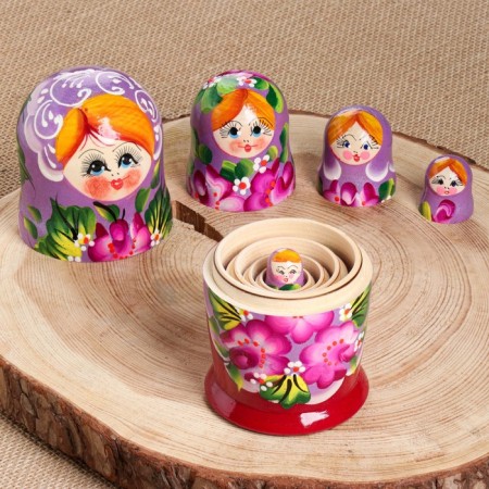 Matryoshka 5 puppet "Eva Spring" 14-15 cm, manual painting-3