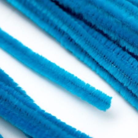 Wire with pile for crafts and decor set of 50 pcs., Size 1 pc. 30 × 0.6 cm, turquoise color-1