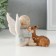 Polystone souvenir "Curly angel with a deer" varnish 9.5x9.5x10.5 cm