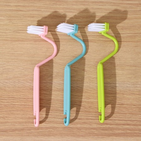 Brush with a curved handle of a share, 20 cm, color mix-6