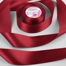 Satin tape, 50 mm × 23 ± 1 m, burgundy color # 48