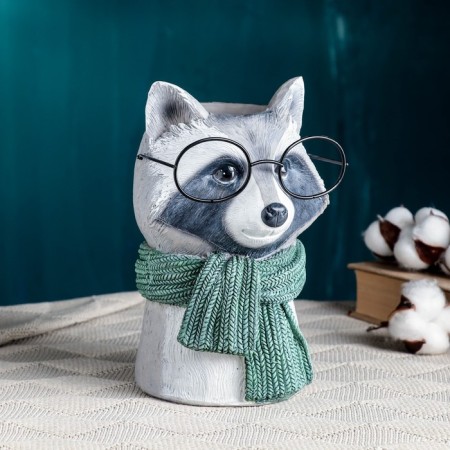 Kashpo - VAZ "Raccoon with glasses" 14x14x22cm-1