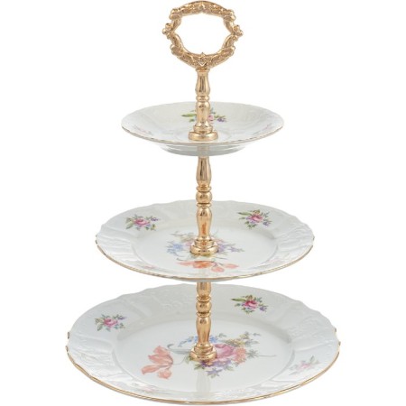 3-tier everages Bernadotte, decor "Meissen bouquet"