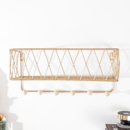 Decorative metal hooks "Network" gold 15.5x12x35 cm-2