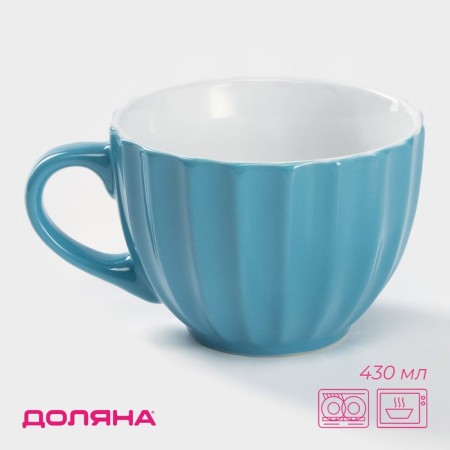 Mug ceramic share "Noemi", 430 ml, blue color