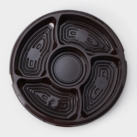 Menzhitsa is disposable plastic, d = 26 × 4.2 cm, 5 sections, bottom, round, 110 pcs/pc, brown color-1