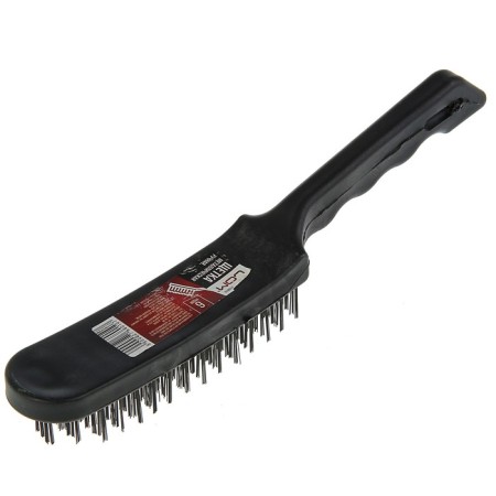 Metallic manual scrap brush, plastic handle, 6-row