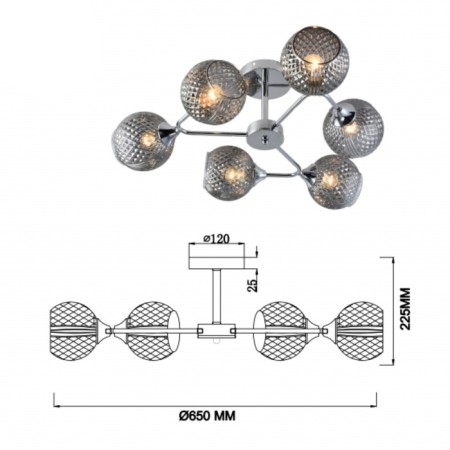 Люстра Haley 3137-306 6хЕ27 60Вт-2