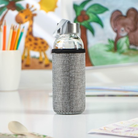 A glass bottle in the case “Bow”, 300 ml, h = 16.5 cm, color mix-2