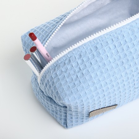 Textura zipper cosmetic bag, blue color-8