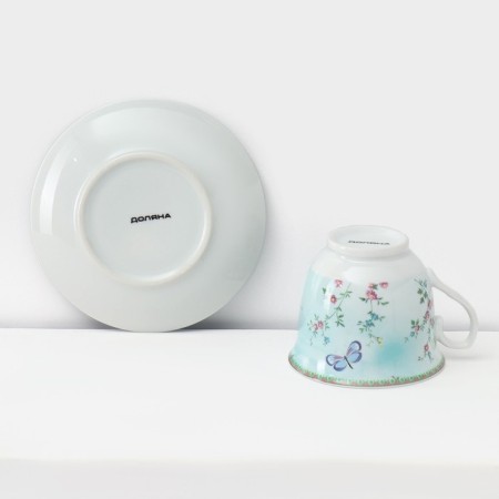Service ceramic tea shade "Pelagia", 12 items: 6 cups 220 ml, 6 saucer d = 14 cm-5