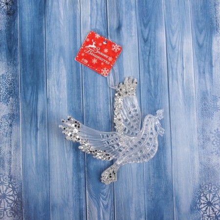 Christmas tree decoration "Magic pigeon" 11x2 cm, transparent-2