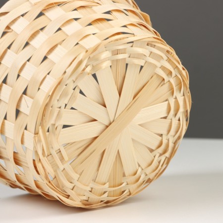 Bamboo wicker basket, d19xh9/32 cm, natural-4