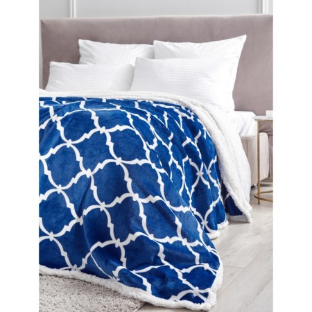 Venice blanket, size 150x200 cm, monogram, blue-1
