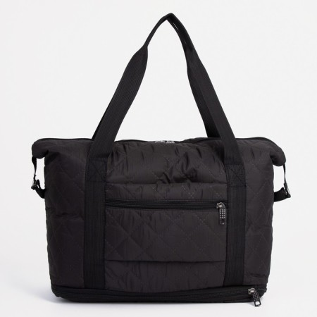 Road bag with lightning, with an increase, external pocket, long belt, black color-1