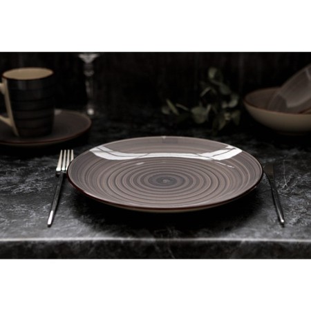 Board ceramic dinner shade "Sea World", d = 27 cm, brown color-4