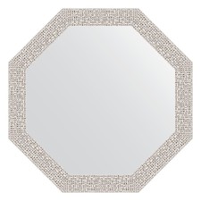 Mirror in the baguette frame, chrome mosaic 46 mm, 48.2x48.2 cm