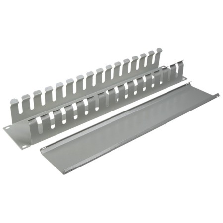 Horizontal Organizer with a lid, 19 ’’, 2U, 72 mm depth, metal, RAL 7035 Rexant 1-1