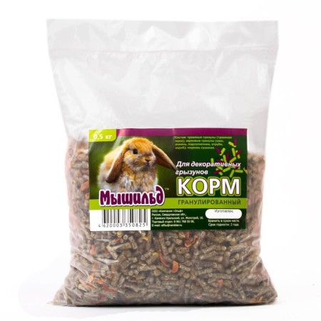 Granulated Myschild feed for decorative rabbits, 500 g, bag
