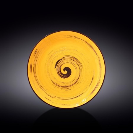 Round plate Wilmax England Spiral, D = 25.5 cm, yellow color