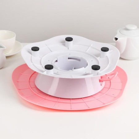 Rotating cake stand, d = 32 cm, with a spill and stopper, the color of mix-4