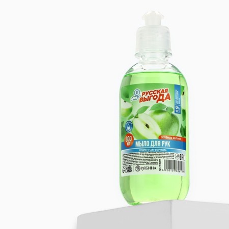 Liquid hand soap Russian benefit, 300 ml, aroma of a green apple-4