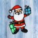 Santa Claus and two gifts sticker 12x14.5 cm