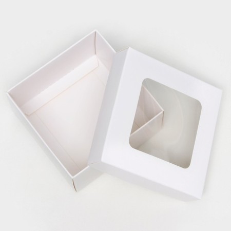 The box is folding, the lid is, with the window, white, 10 x 10 x 5 cm-2