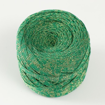 Knitted yarn "Ribbon" with Lurex 85m/170 ± 5 g (nephritis, lurex: gold)-1