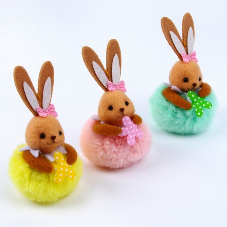 Soft toy "Bunny" on the suspension, 8 cm, color mix-3