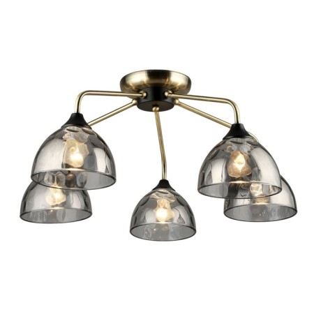Lamp Ceiling Economy Highlight 12254/5AB+BK GR, 5x60W, E27, 26x62.5x62.5 cm, bronze color