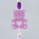 Wind music plastic, metal "Bear with heart" 6 bells mix 41 cm
