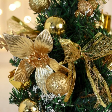 Christmas tree decor "Festive" bow Ball ball, 14x27 cm, gold-1
