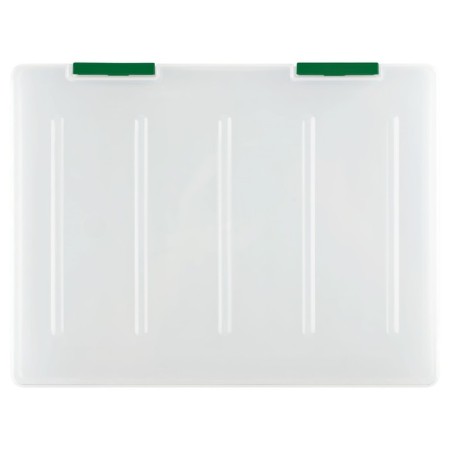 A4 documents container, Istanm with green latches, transparent-1